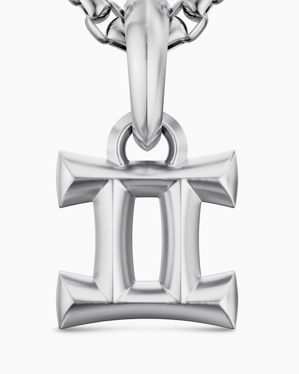 Mens Gemini Amulet in Sterling Silver, 14.8mm