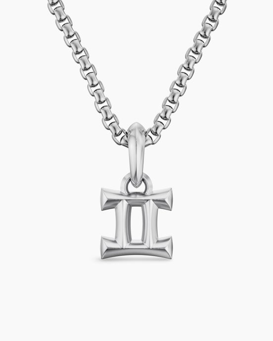Gemini Amulet in Sterling Silver, 14.8mm
