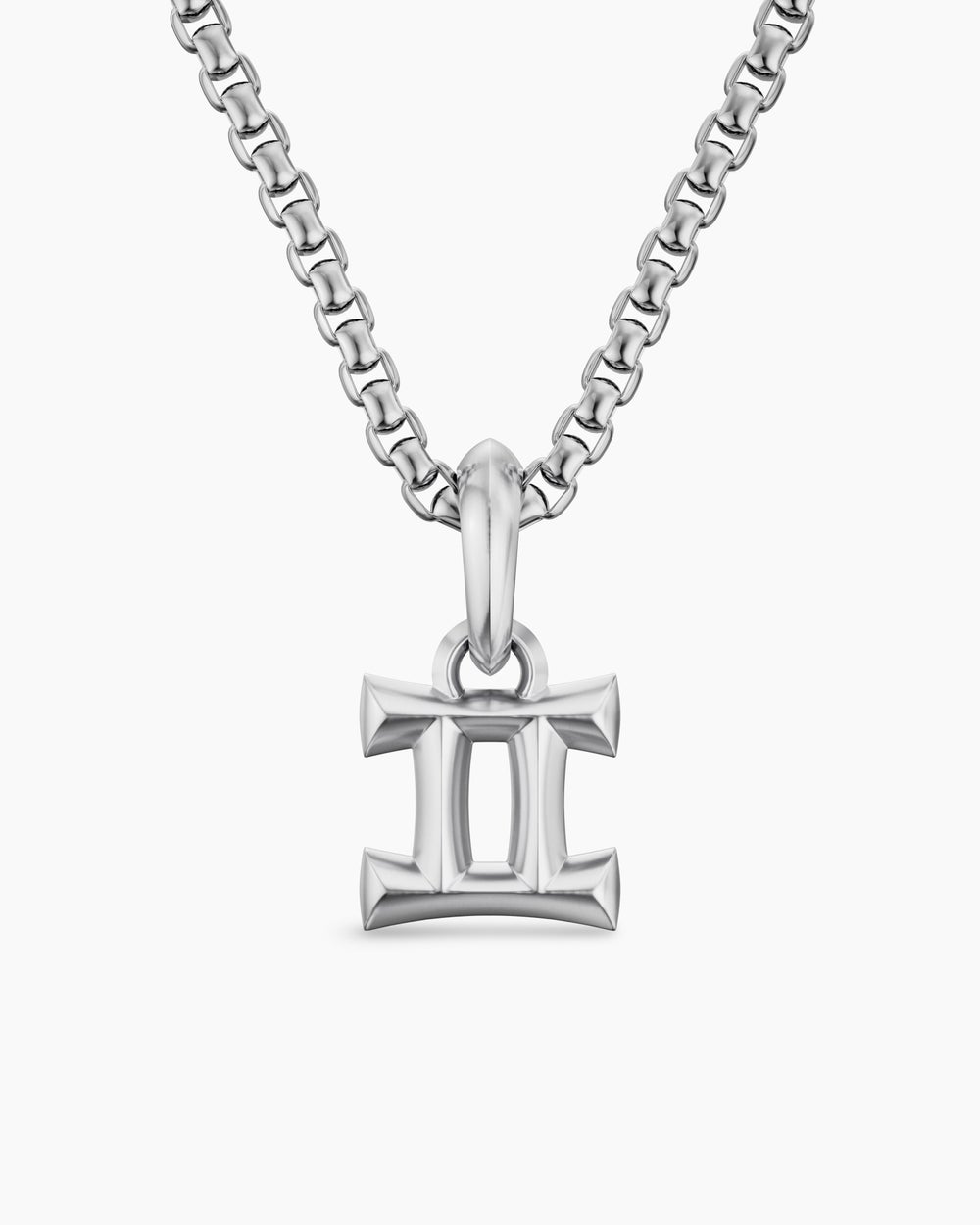Mens Gemini Amulet in Sterling Silver, 14.8mm