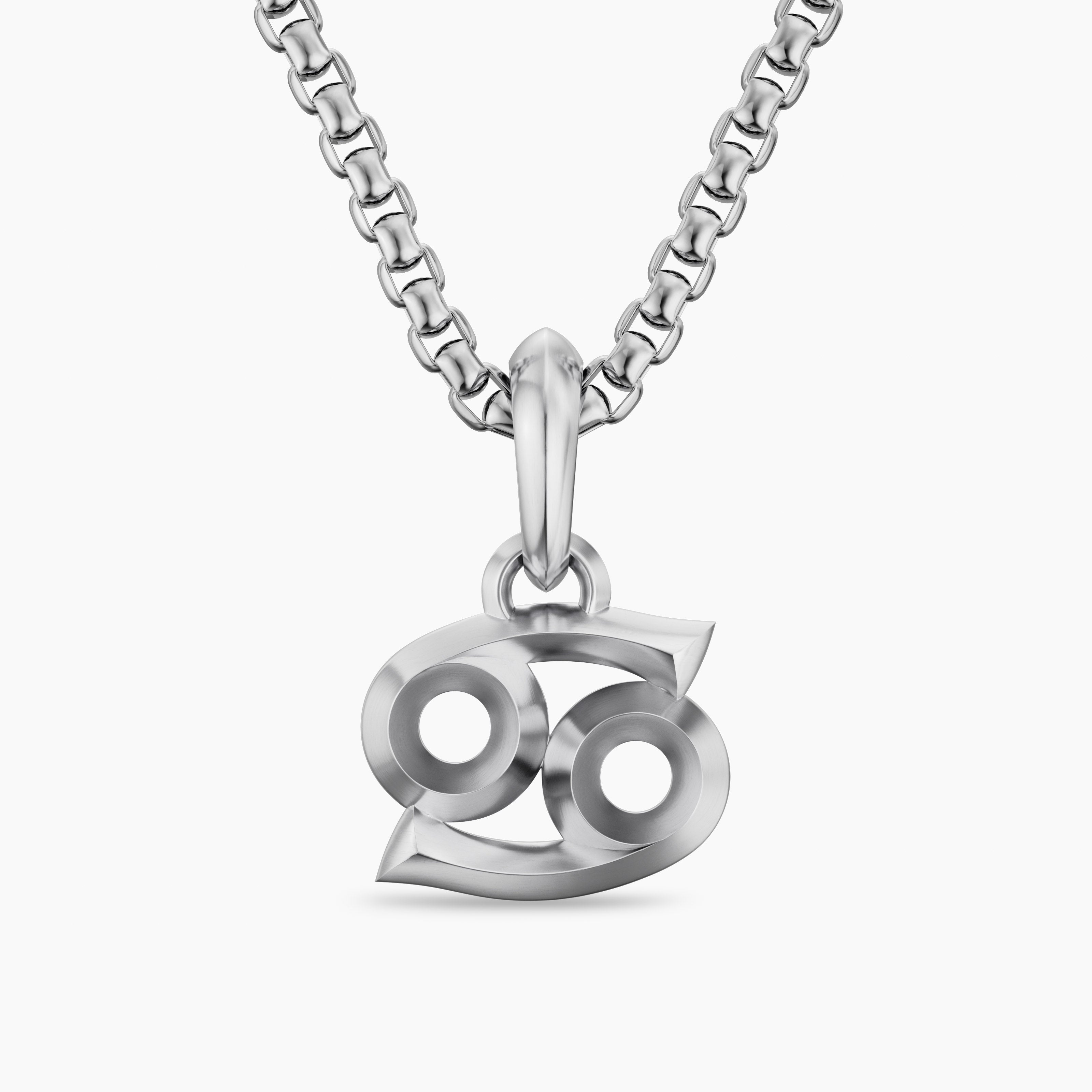 Mens Cancer Amulet in Sterling Silver, 16mm