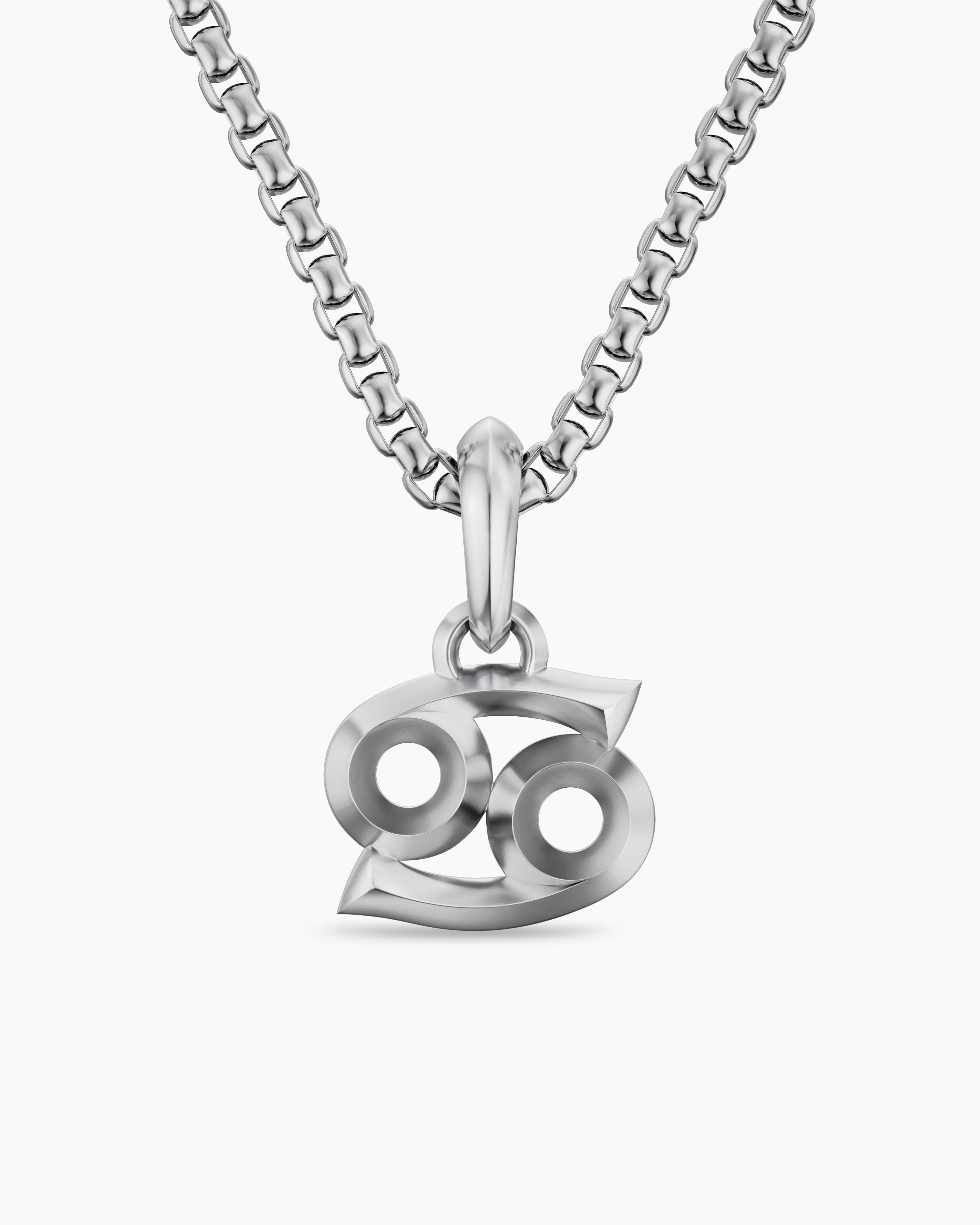 Mens Cancer Amulet in Sterling Silver, 16mm