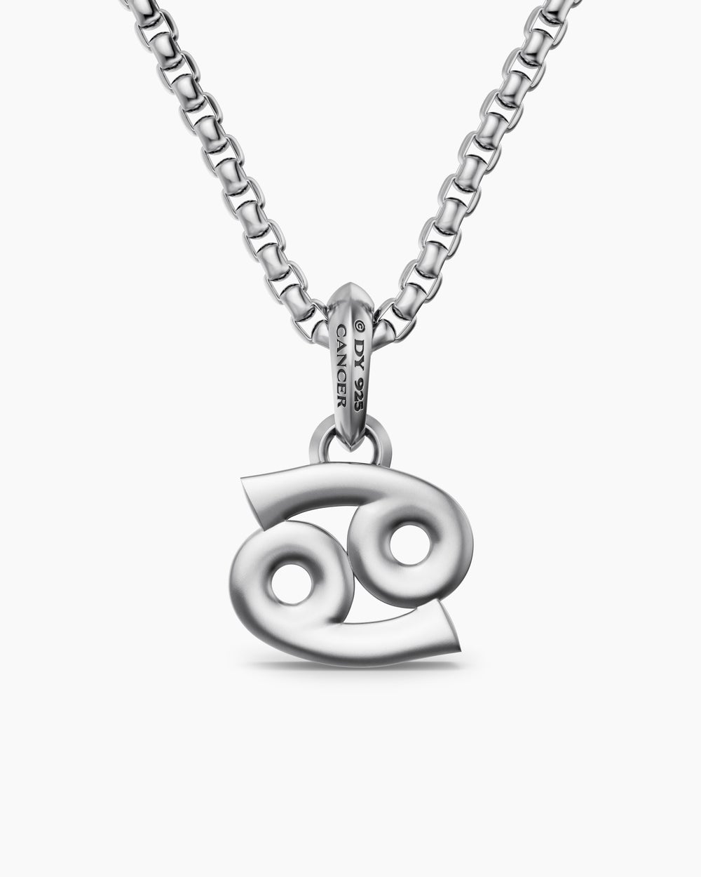 Mens Cancer Amulet in Sterling Silver with Diamonds, 17mm