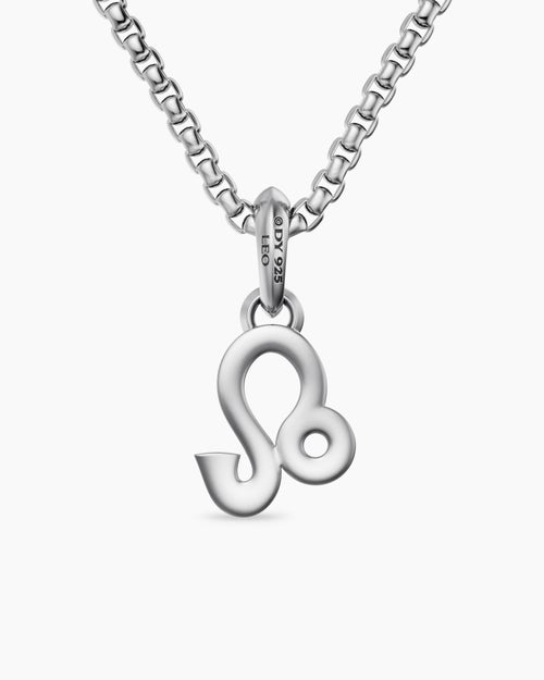Mens Leo Amulet in Sterling Silver, 19.8mm