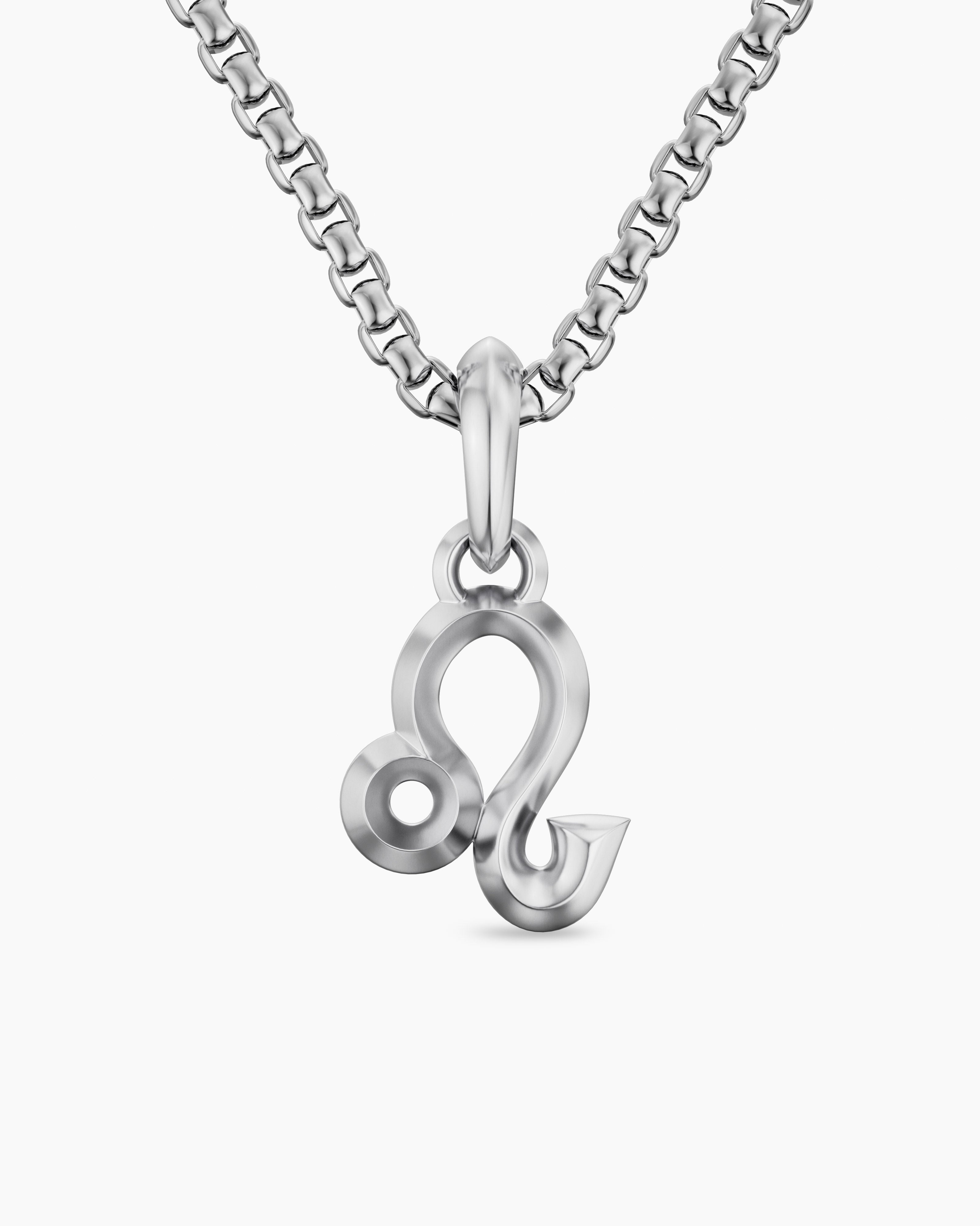 Mens Leo Amulet in Sterling Silver, 19.8mm