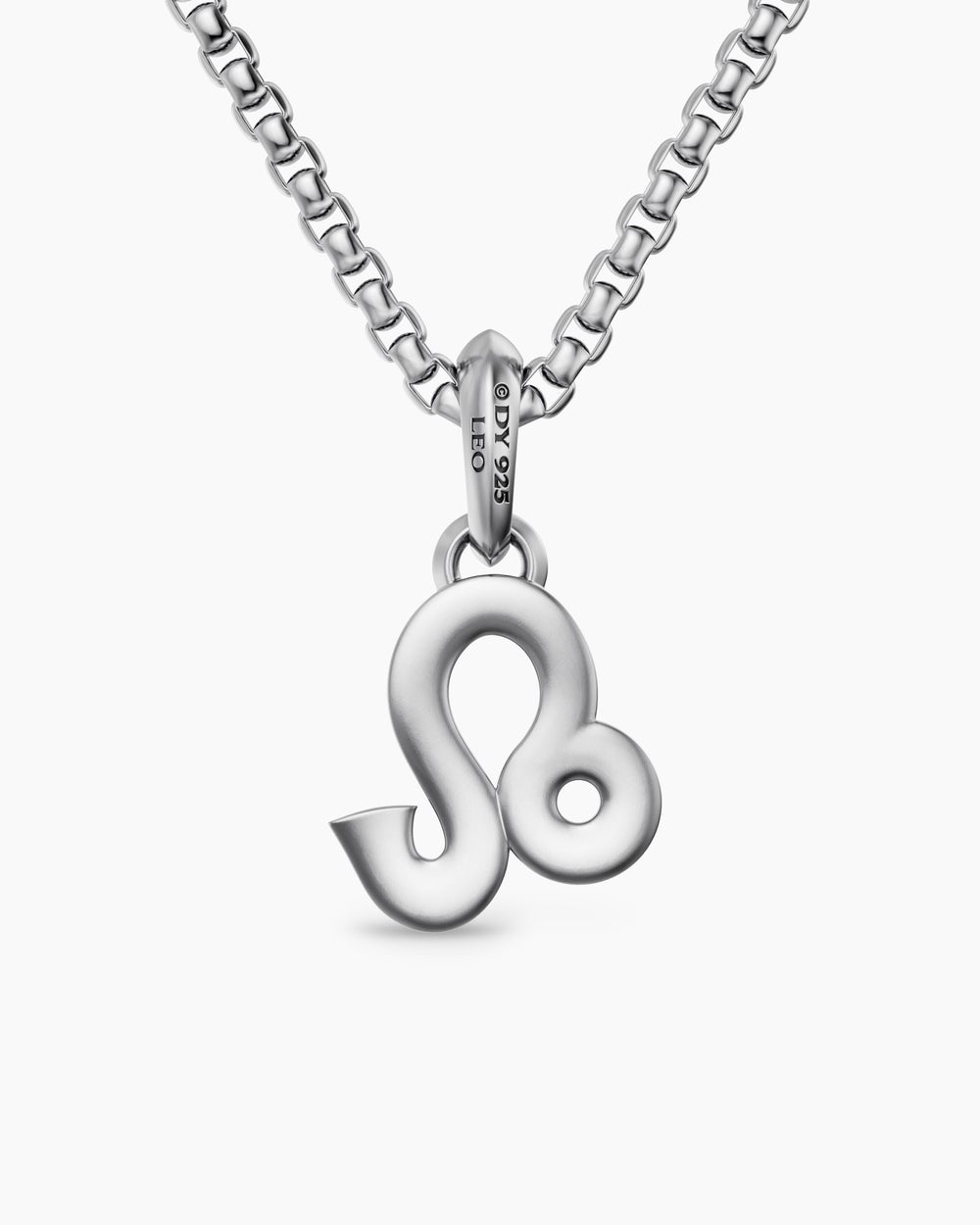 Mens Leo Amulet in Sterling Silver with Diamonds, 20mm