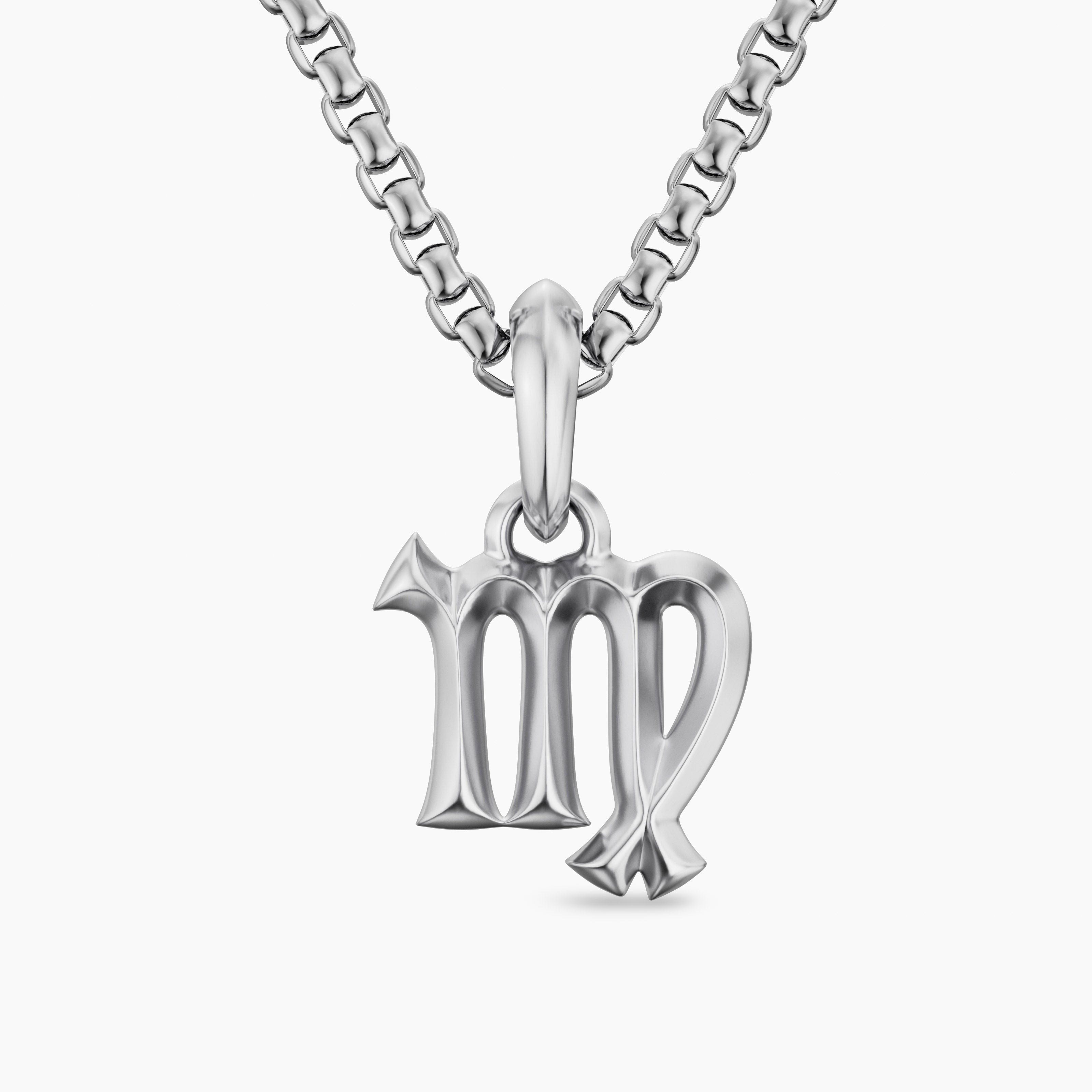 Mens Virgo Amulet in Sterling Silver, 18.2mm
