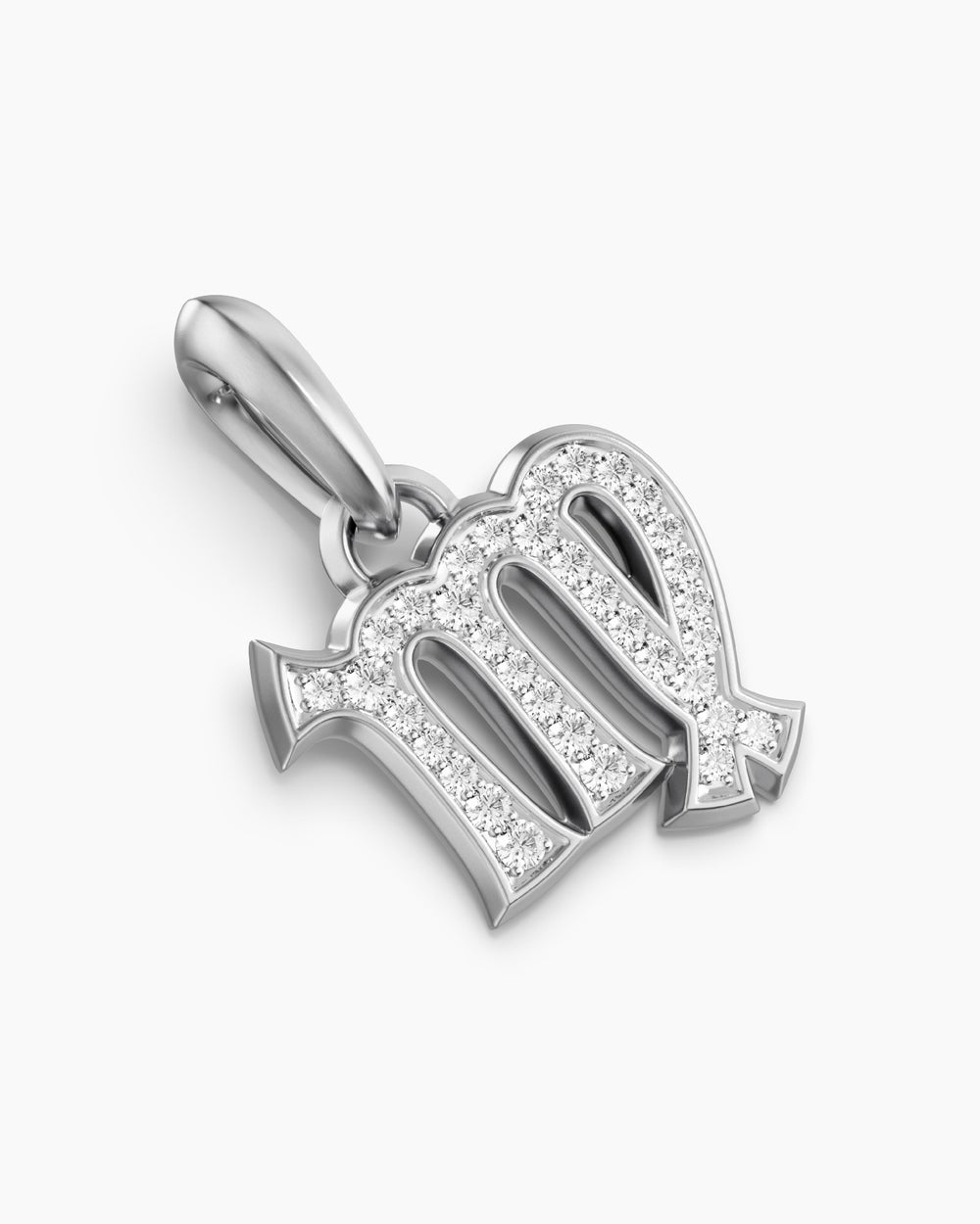 Mens Virgo Amulet in Sterling Silver with Diamonds, 16mm
