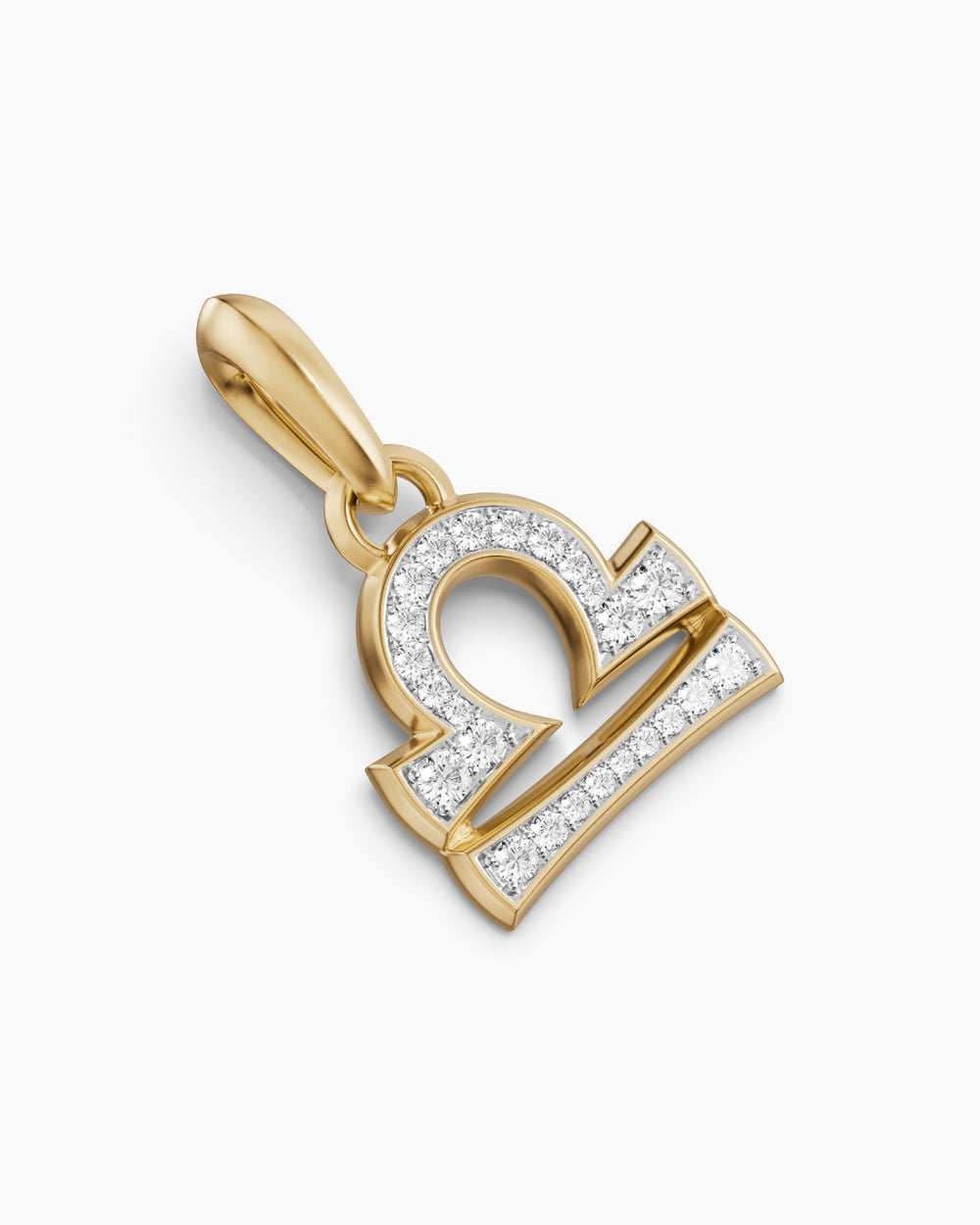 Amulette Balance en or jaune 18 carats avec diamants, 18,4 mm hommes