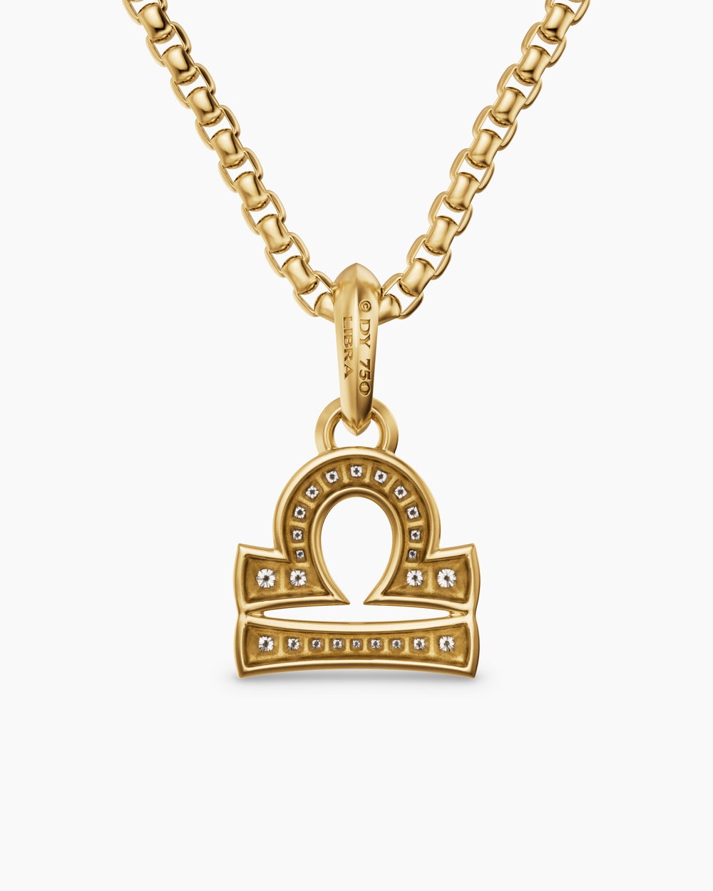 Amulette Balance en or jaune 18 carats avec diamants, 18,4 mm hommes