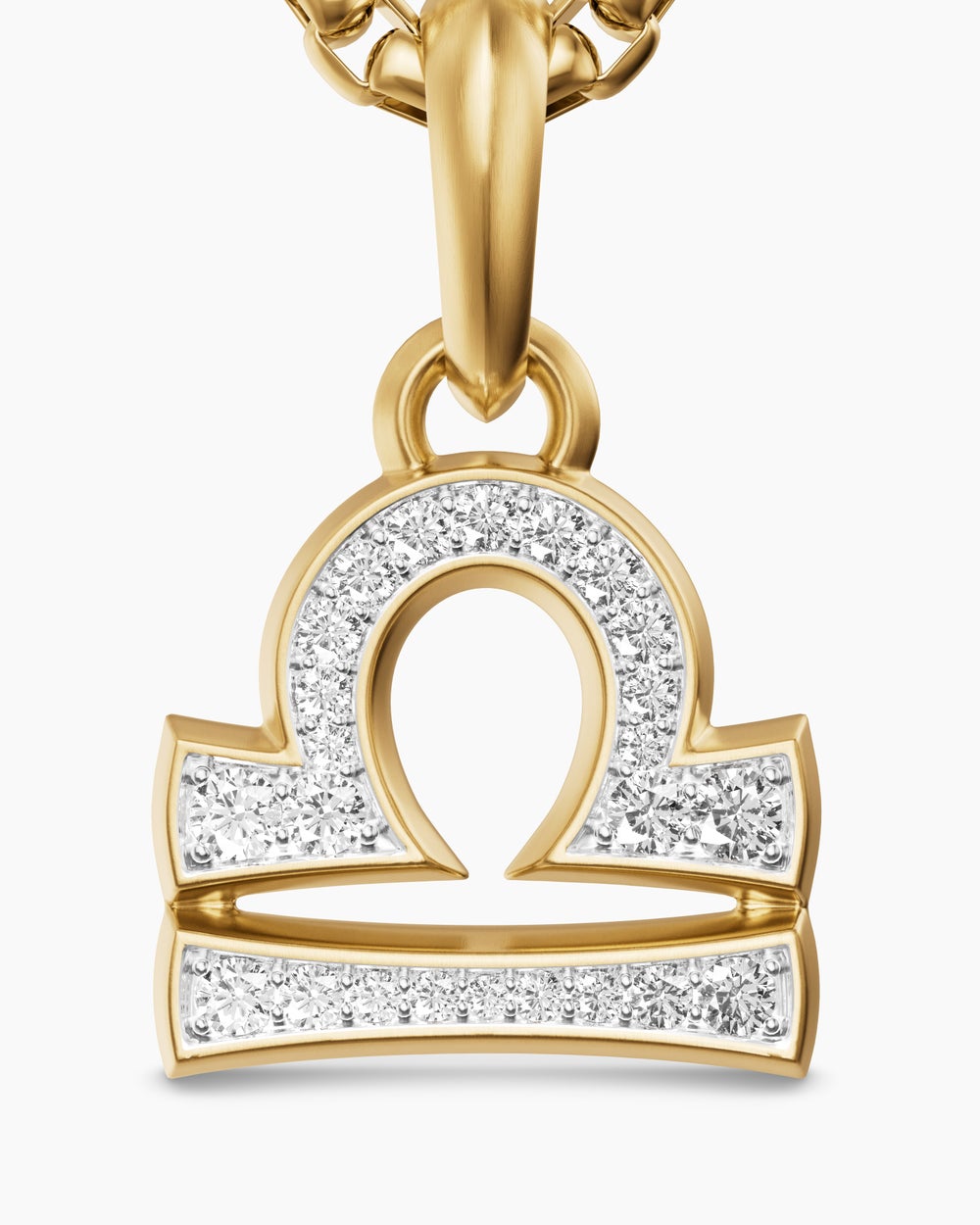 Amulette Balance en or jaune 18 carats avec diamants, 18,4 mm hommes