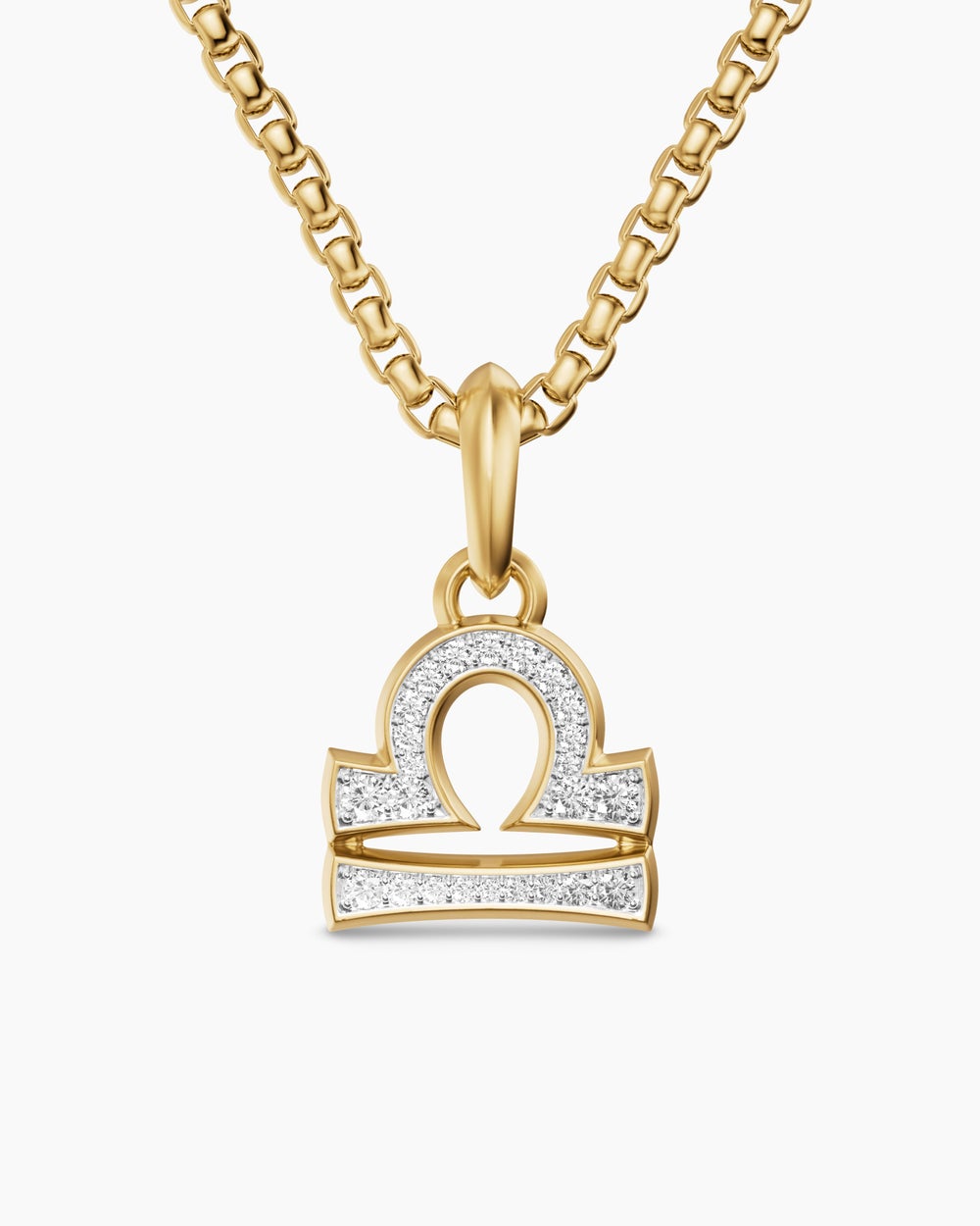 Amulette Balance en or jaune 18 carats avec diamants, 18,4 mm hommes