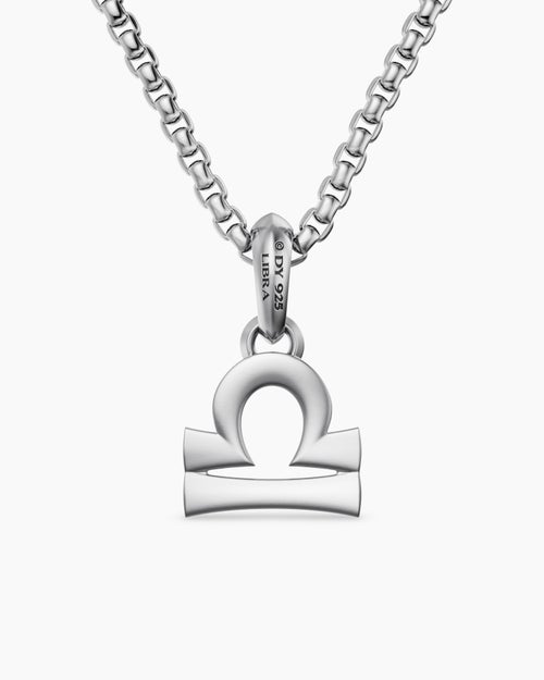 Mens Libra Amulet in Sterling Silver, 17.4mm