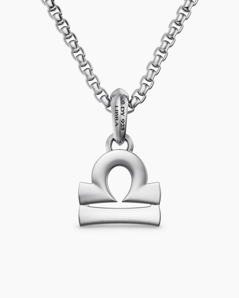Mens Libra Amulet in Sterling Silver with Diamonds, 18.4mm