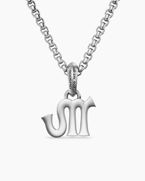 Mens Scorpio Amulet in Sterling Silver, 15.7mm