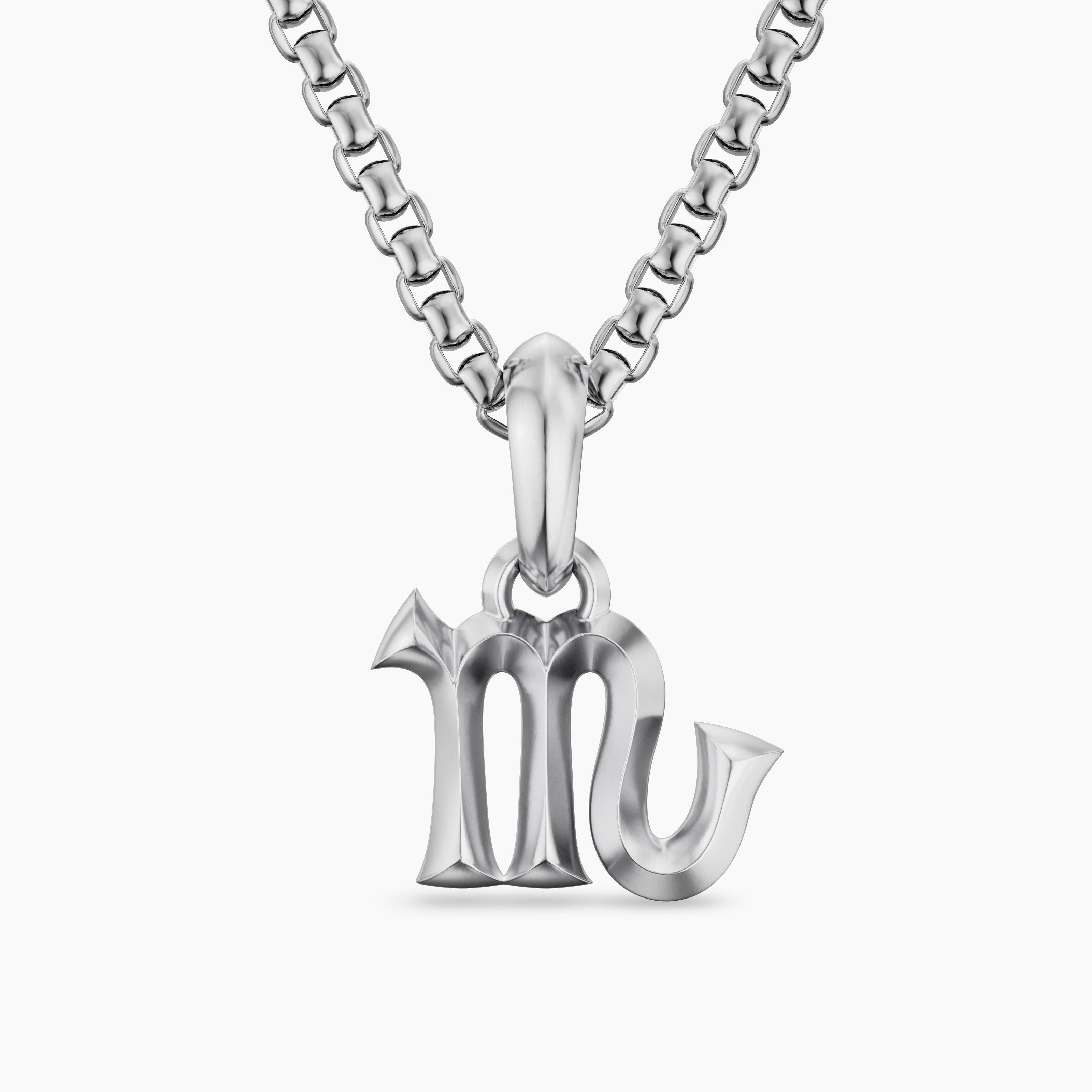 Mens Scorpio Amulet in Sterling Silver, 15.7mm