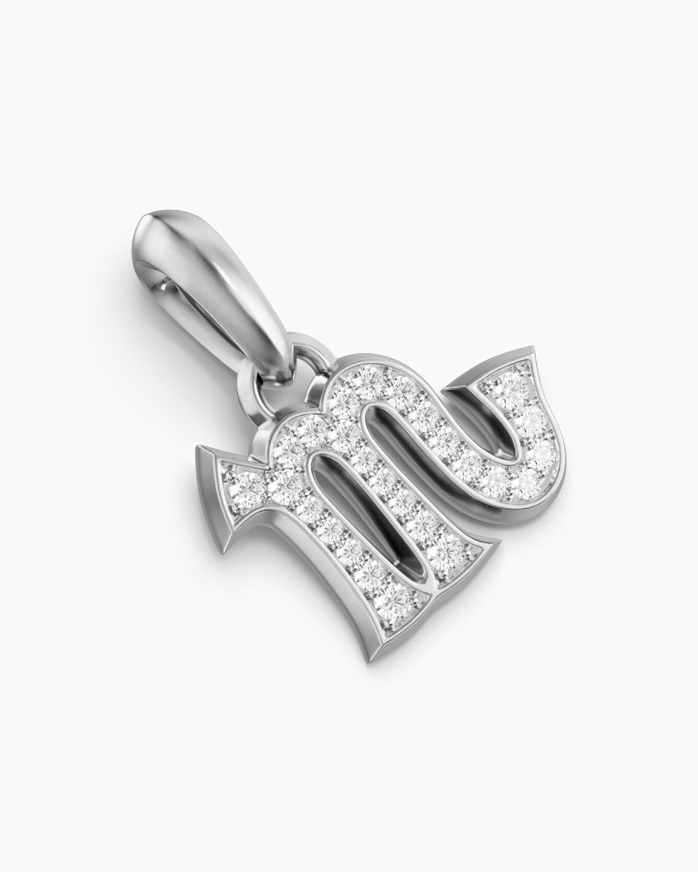 Mens Scorpio Amulet in Sterling Silver with Diamonds, 16mm