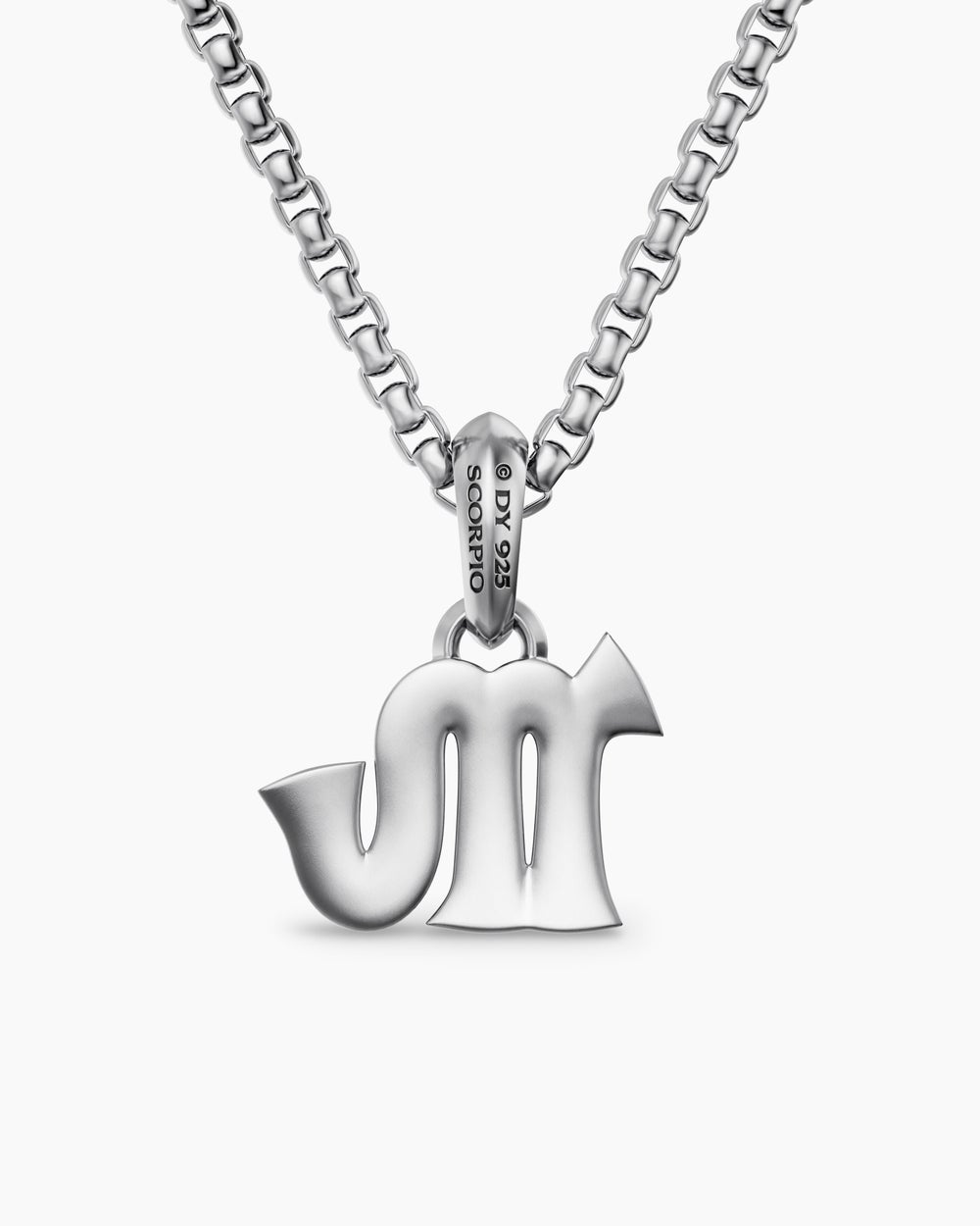 Mens Scorpio Amulet in Sterling Silver with Diamonds, 16mm