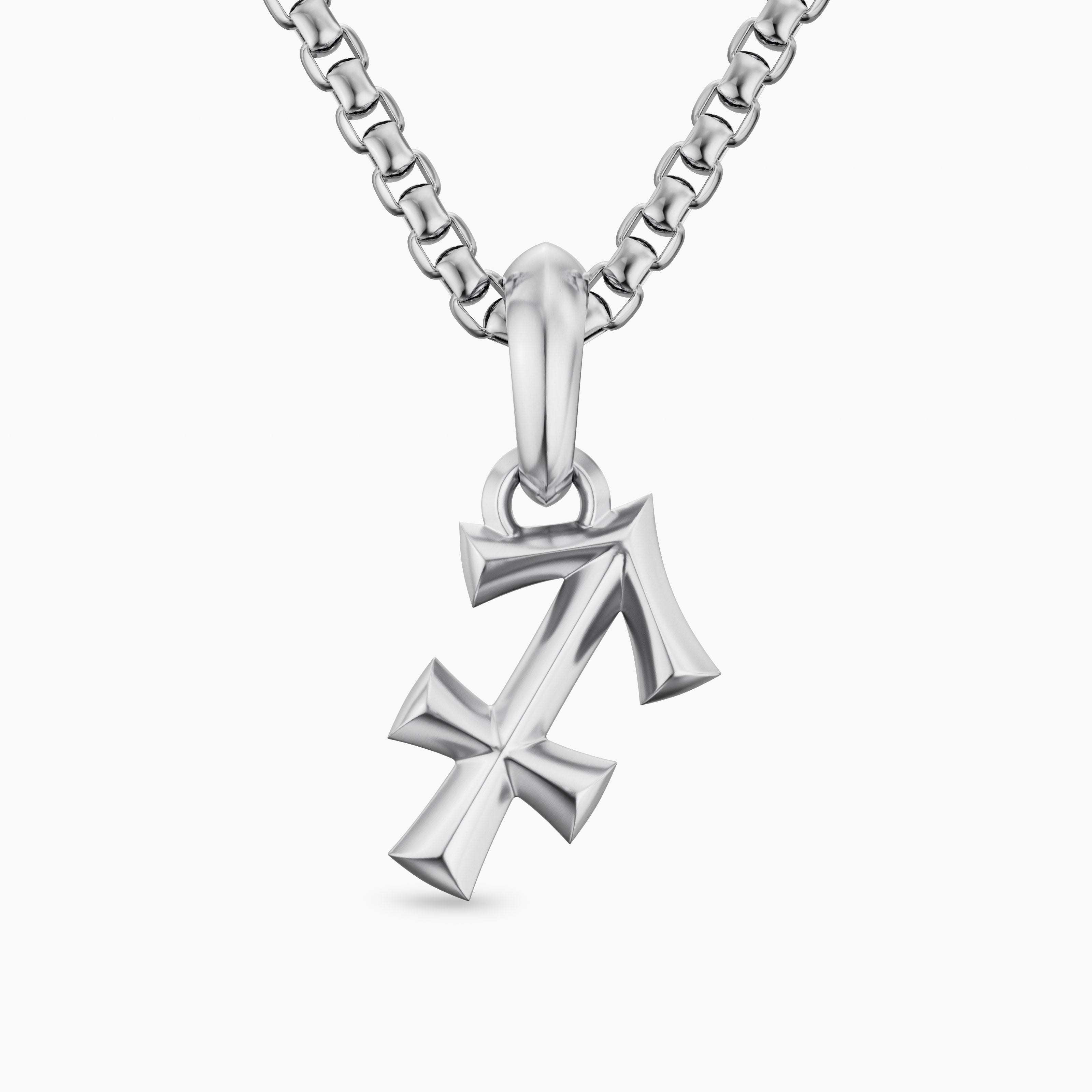 Mens Sagittarius Amulet in Sterling Silver, 19.6mm