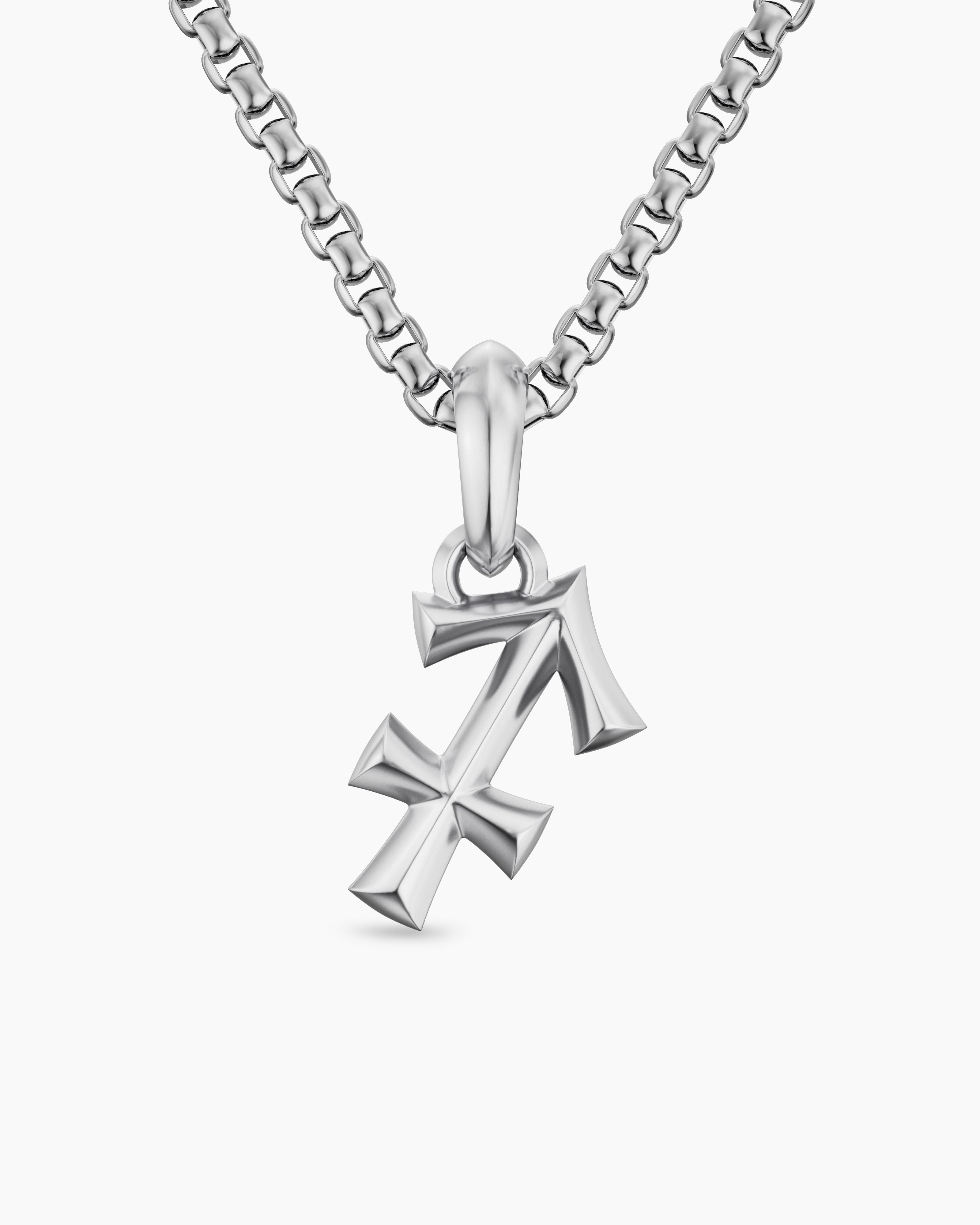 Mens Sagittarius Amulet in Sterling Silver, 19.6mm