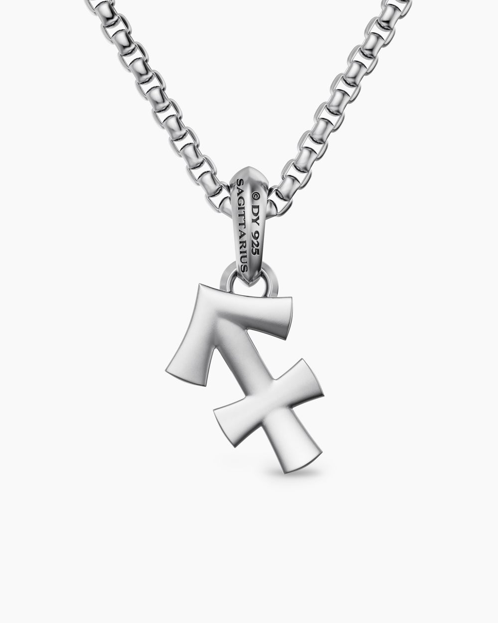 Mens Sagittarius Amulet in Sterling Silver with Diamonds, 19.7mm