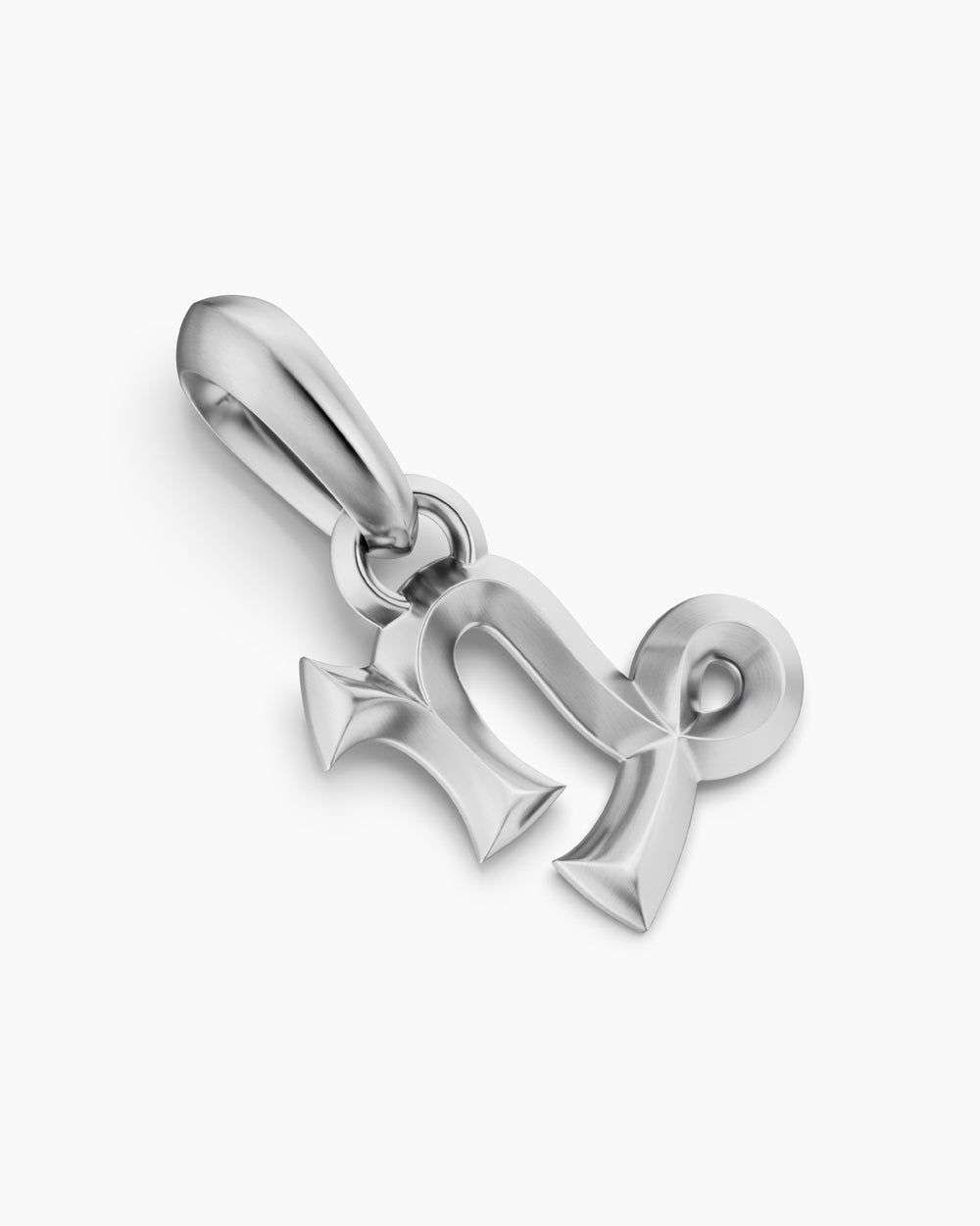 Mens Capricorn Amulet in Sterling Silver, 17.8mm