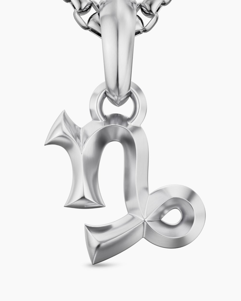 Mens Capricorn Amulet in Sterling Silver, 17.8mm