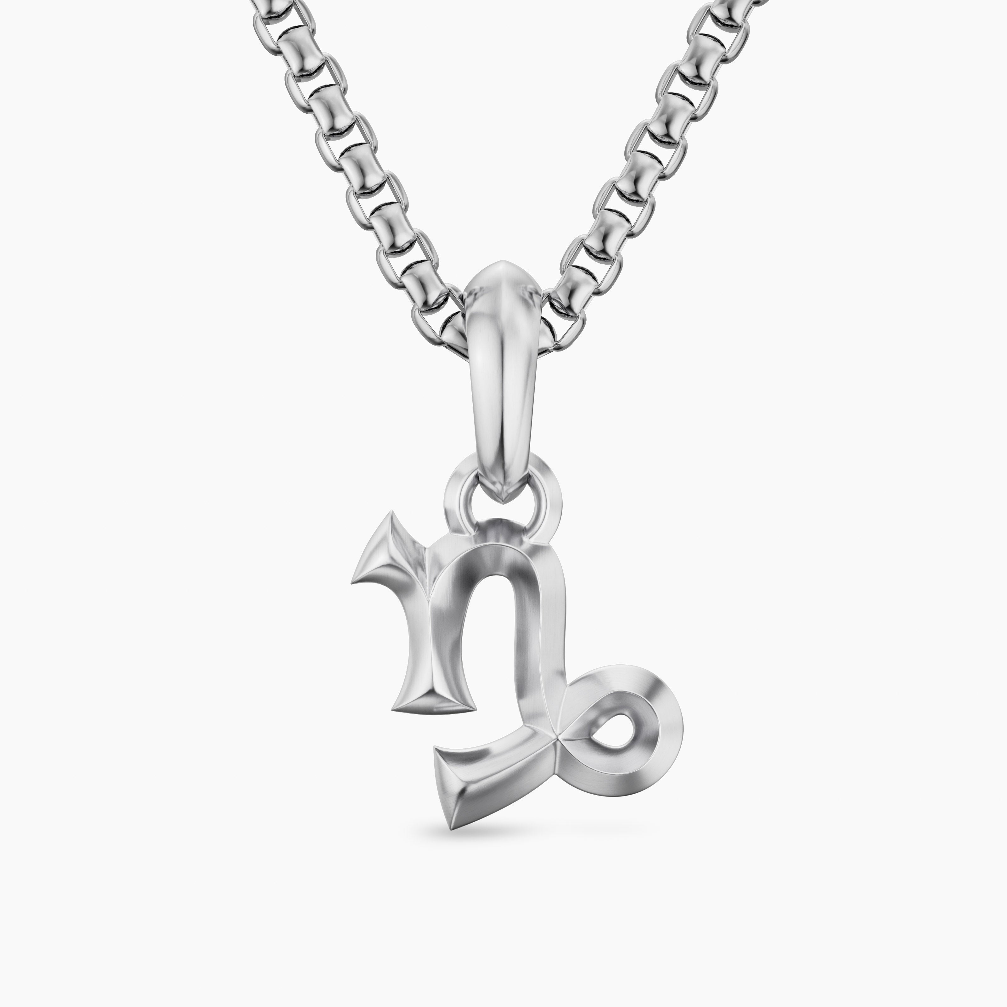 Mens Capricorn Amulet in Sterling Silver, 17.8mm