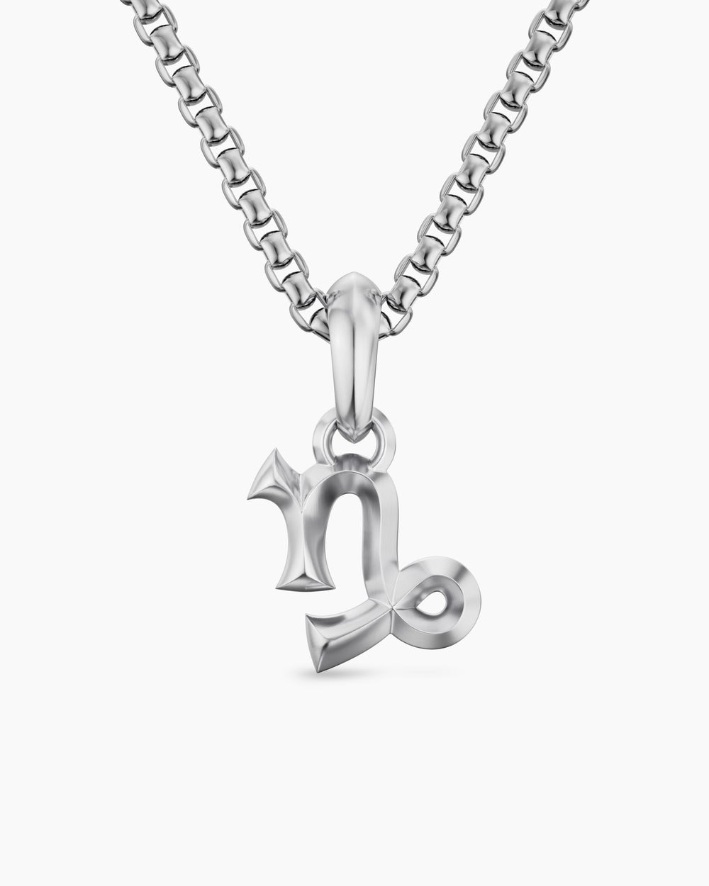 Mens Capricorn Amulet in Sterling Silver, 17.8mm