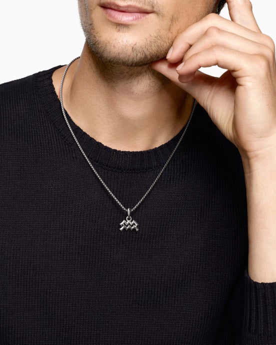 Aquarius Amulet in Sterling Silver, 15.4mm