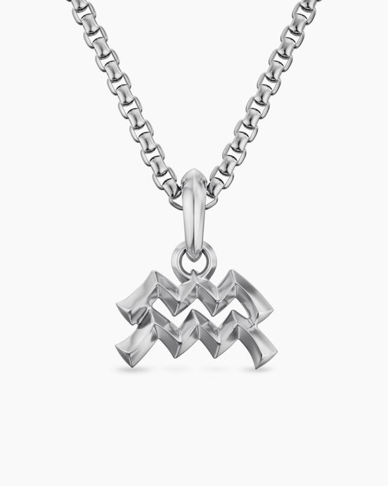 Aquarius Amulet in Sterling Silver, 15.4mm