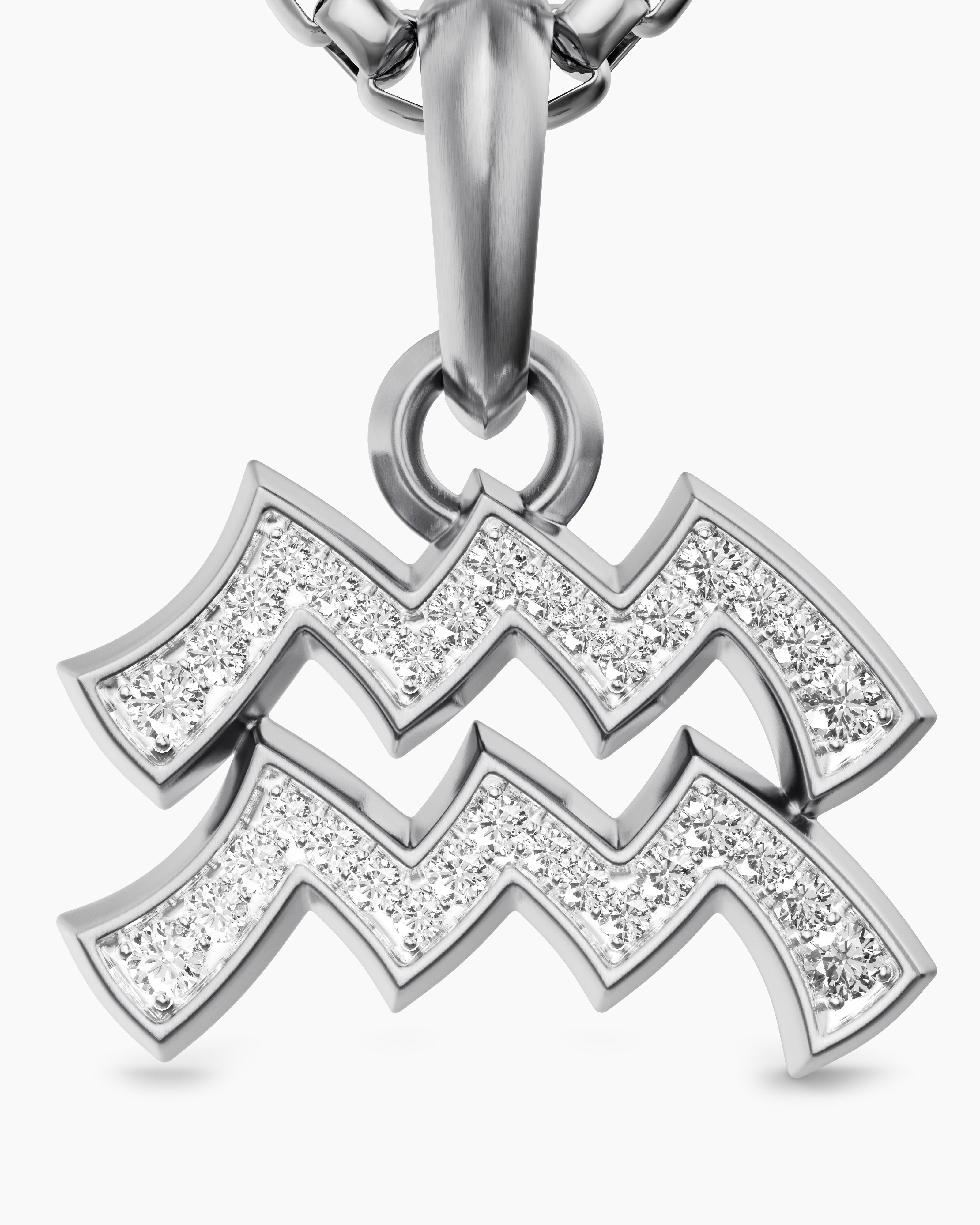 Aquarius Amulet 18K Yellow Gold with Diamonds, 17.2mm - thumbnail 5