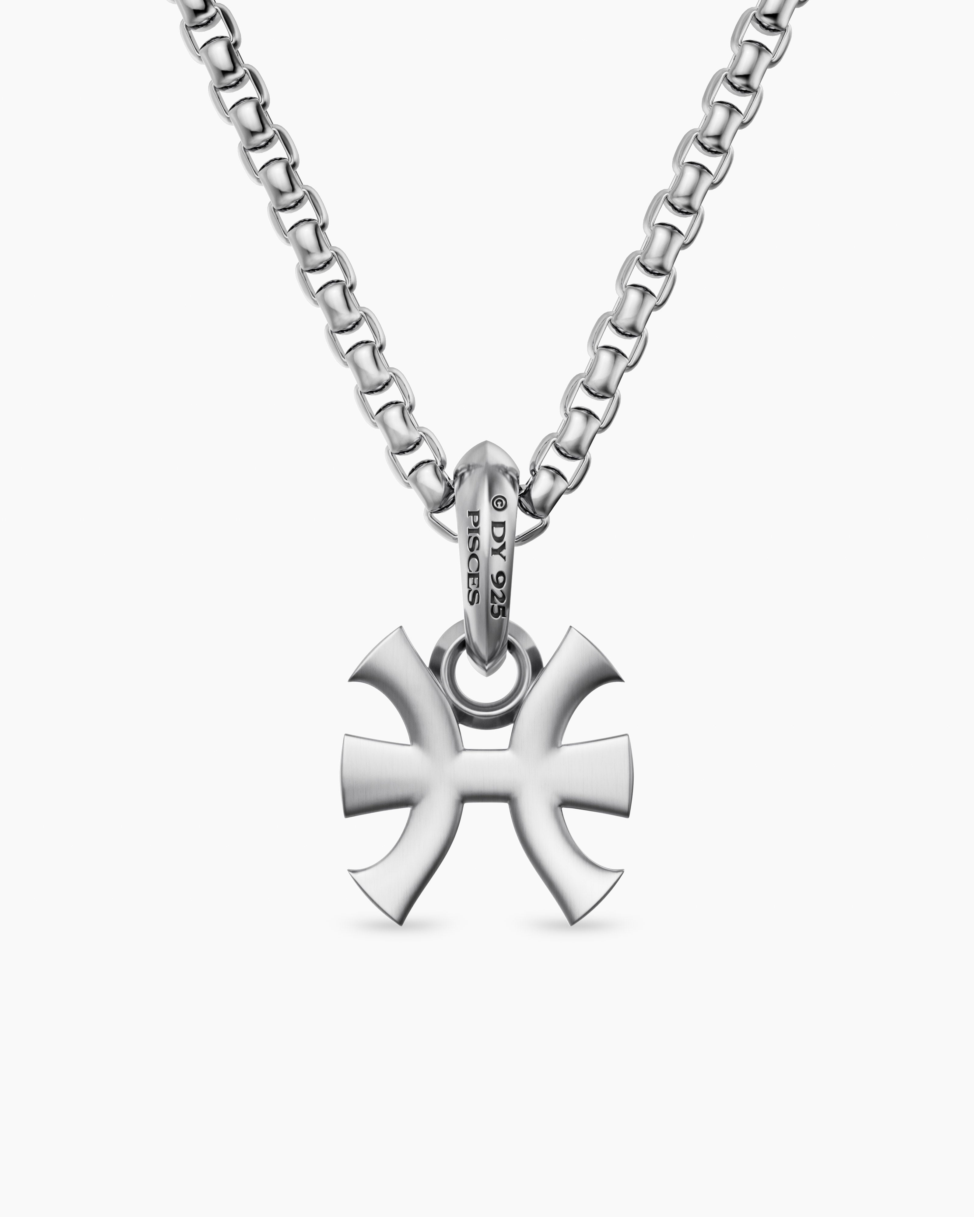 Pisces Amulet Sterling Silver with Diamonds, 15.3mm - thumbnail 9