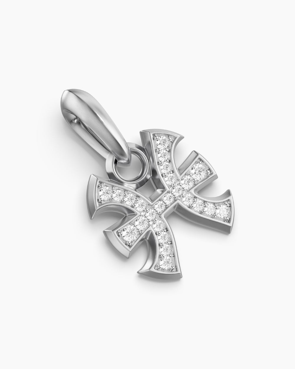 Amulette Poisson en argent sterling avec diamants, 15,3 mm hommes