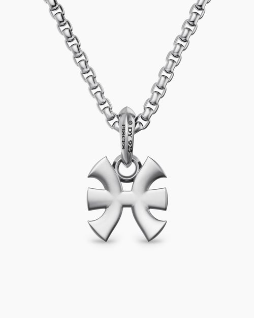 Amulette Poisson en argent sterling avec diamants, 15,3 mm hommes