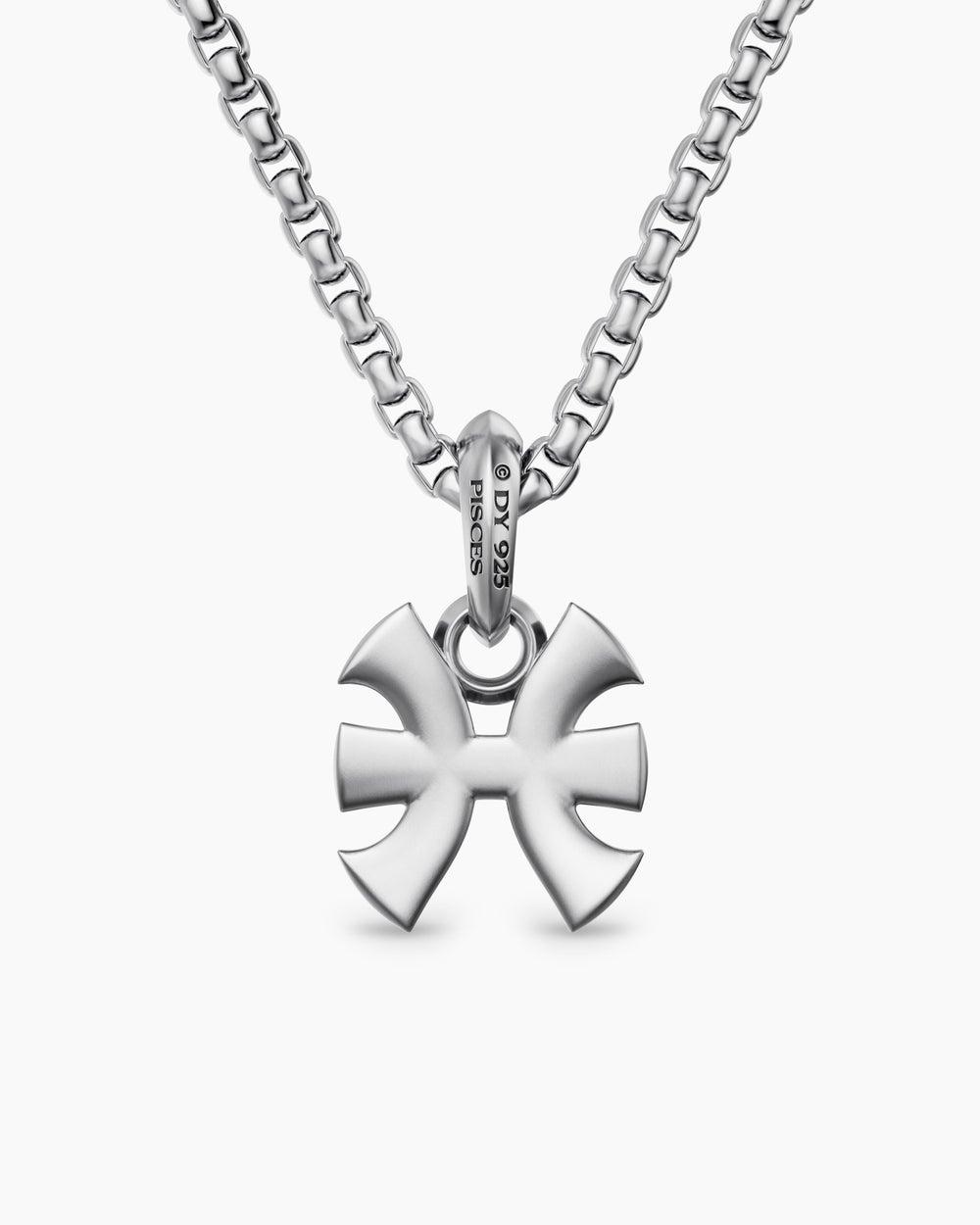 Amulette Poisson en argent sterling avec diamants, 15,3 mm hommes