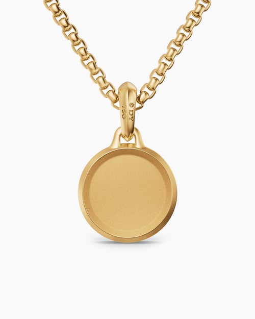 Mens St. Christopher Amulet in 18K Yellow Gold, 21.2mm