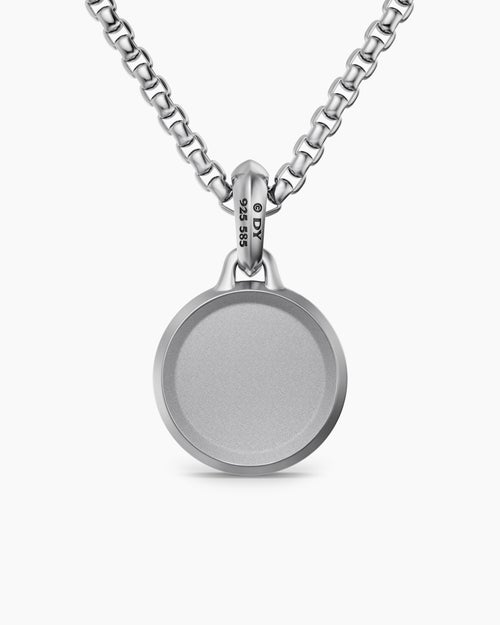 Mens St. Christopher Amulet in Sterling Silver with 14K Yellow Gold, 21.2mm