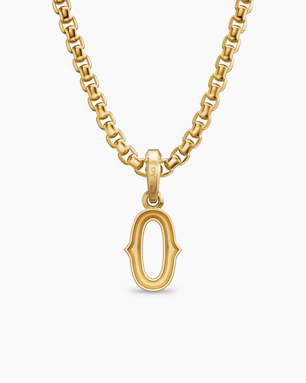 Mens Number Zero Amulet in 18K Yellow Gold, 14.8mm