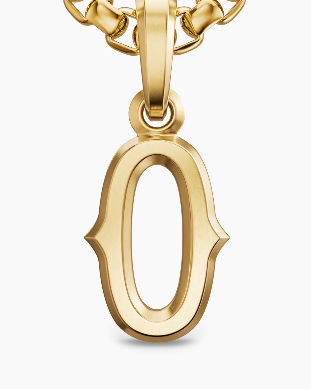 Mens Number Zero Amulet in 18K Yellow Gold, 14.8mm
