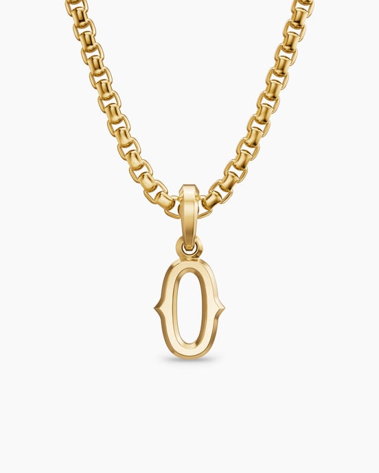 Number Zero Amulet in 18K Yellow Gold, 14.8mm