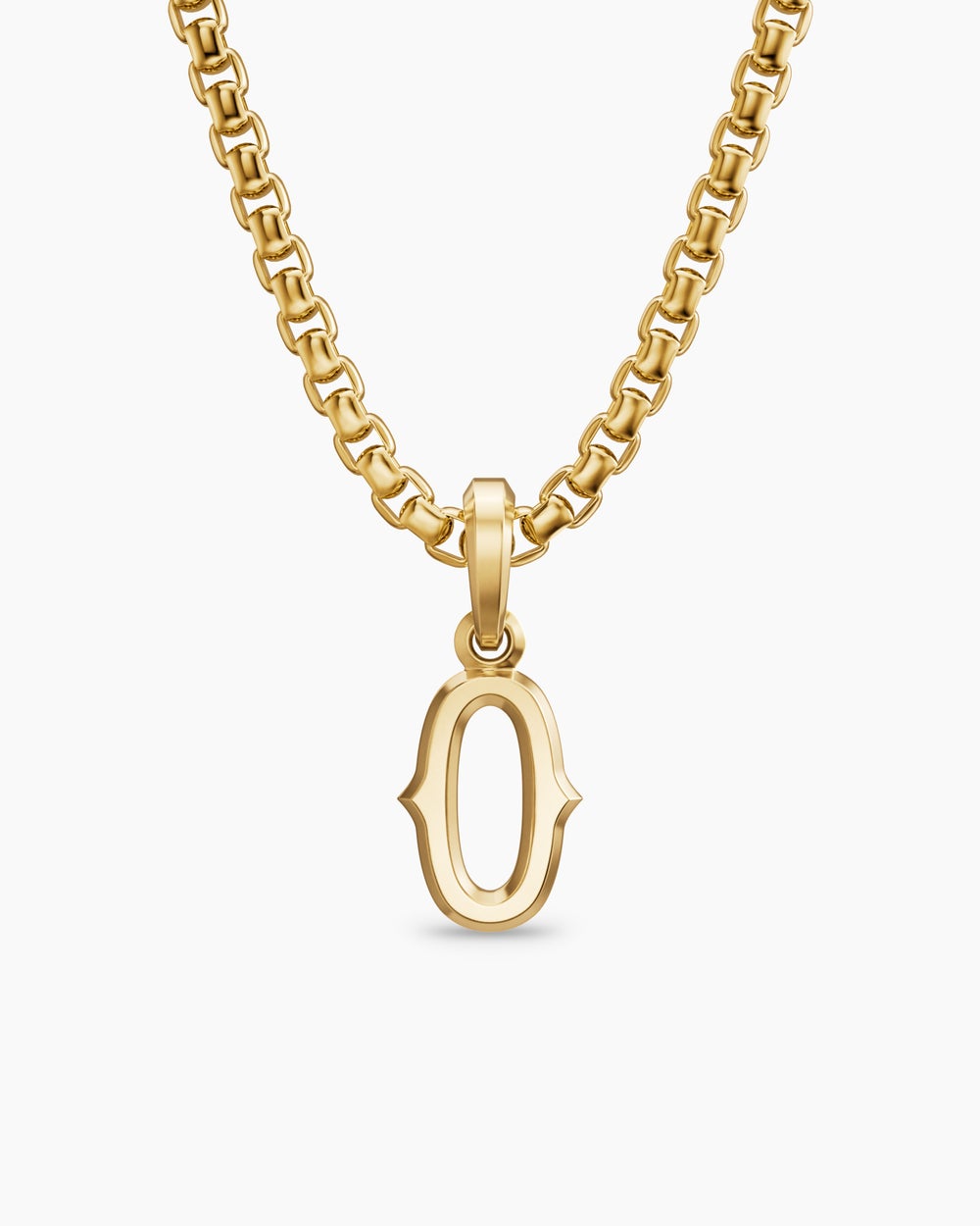 Mens Number Zero Amulet in 18K Yellow Gold, 14.8mm