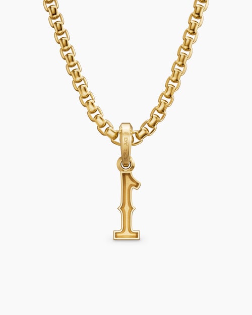 Mens Number One Amulet in 18K Yellow Gold, 14.8mm