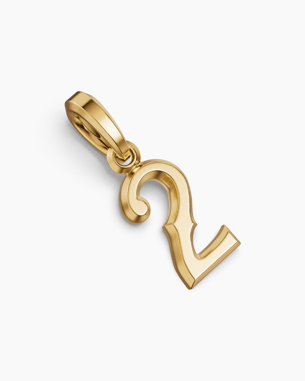 Mens Number Two Amulet in 18K Yellow Gold, 14.8mm