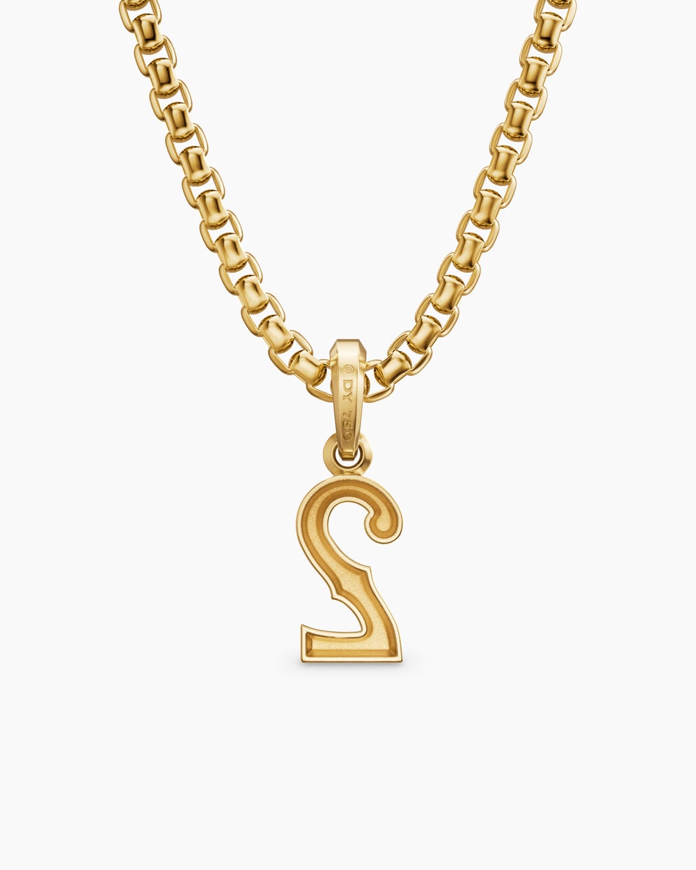 Mens Number Two Amulet in 18K Yellow Gold, 14.8mm