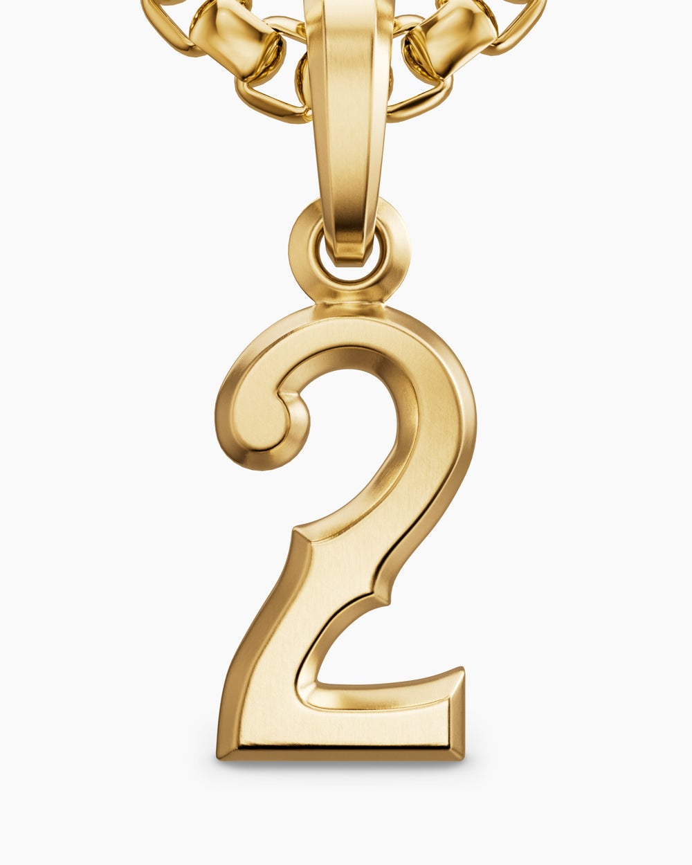 Mens Number Two Amulet in 18K Yellow Gold, 14.8mm