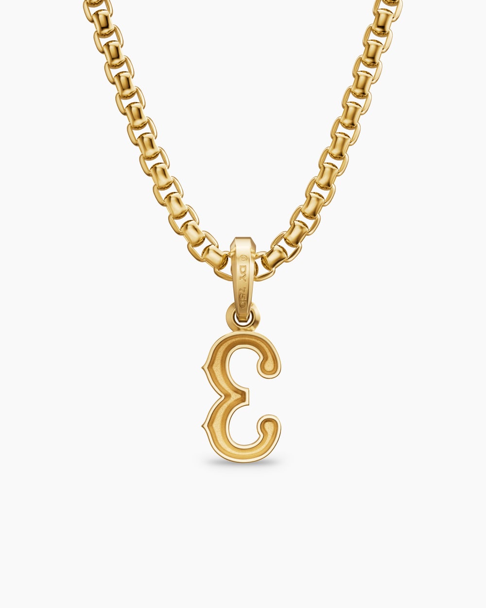 Mens Number Three Amulet in 18K Yellow Gold, 14.8mm