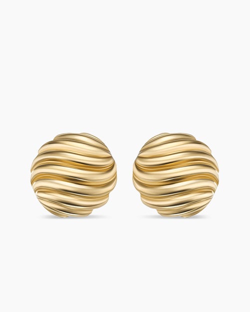 Clous d’oreilles Sculpted Cable en or jaune 18 carats, 14 mm femmes