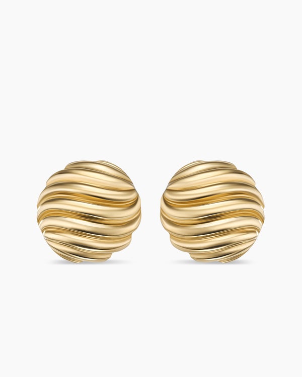 Clous d’oreilles Sculpted Cable en or jaune 18 carats, 14 mm