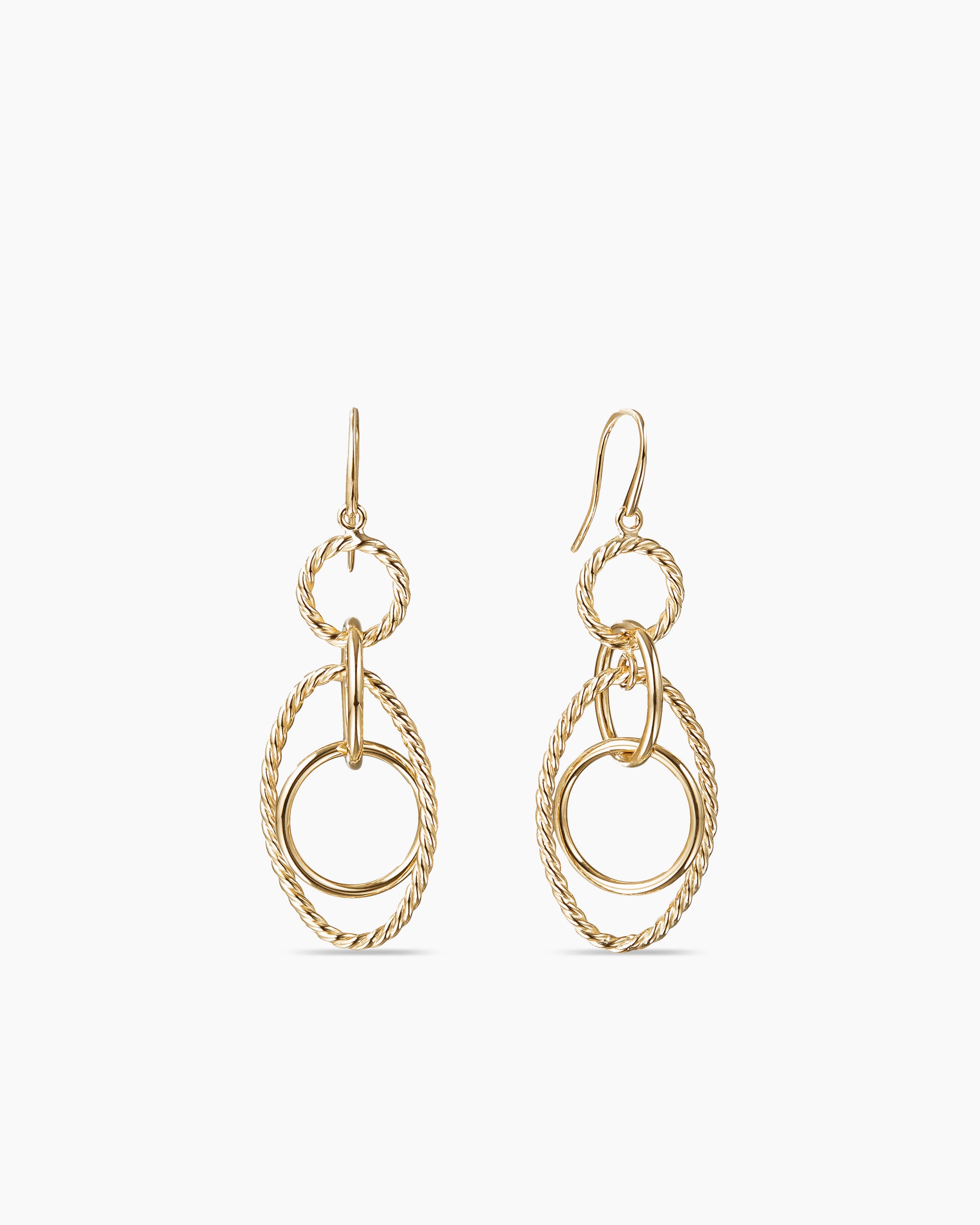 David Yurman 18K Yellow Gold & Sterling Silver Carlyle Link Drop Earrings