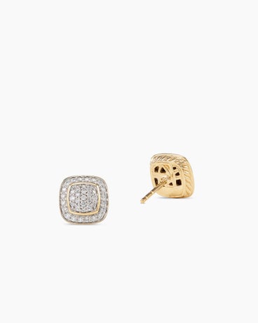 Petite Albion® Stud Earrings in 18K Yellow Gold with Pavé Diamonds, 5mm